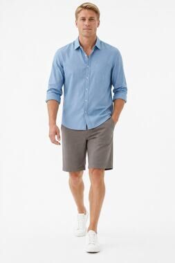 LR1851 Calvin Klein Mens XL Slim Fit Blue Button Down Shirt Long Sleeve
